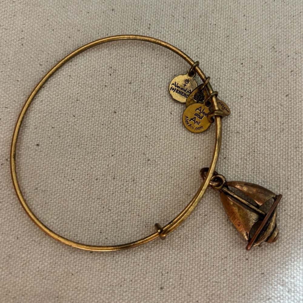 Alex and Ani Gold Sailboat Charm Bracelet